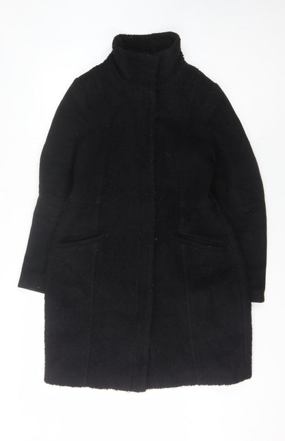Womens UK Size 10 H&M Black Overcoat