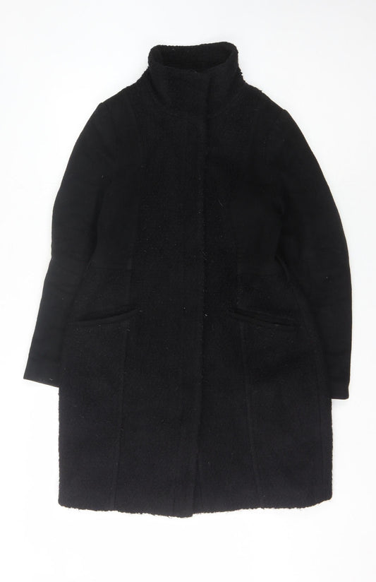 Womens UK Size 10 H&M Black Overcoat