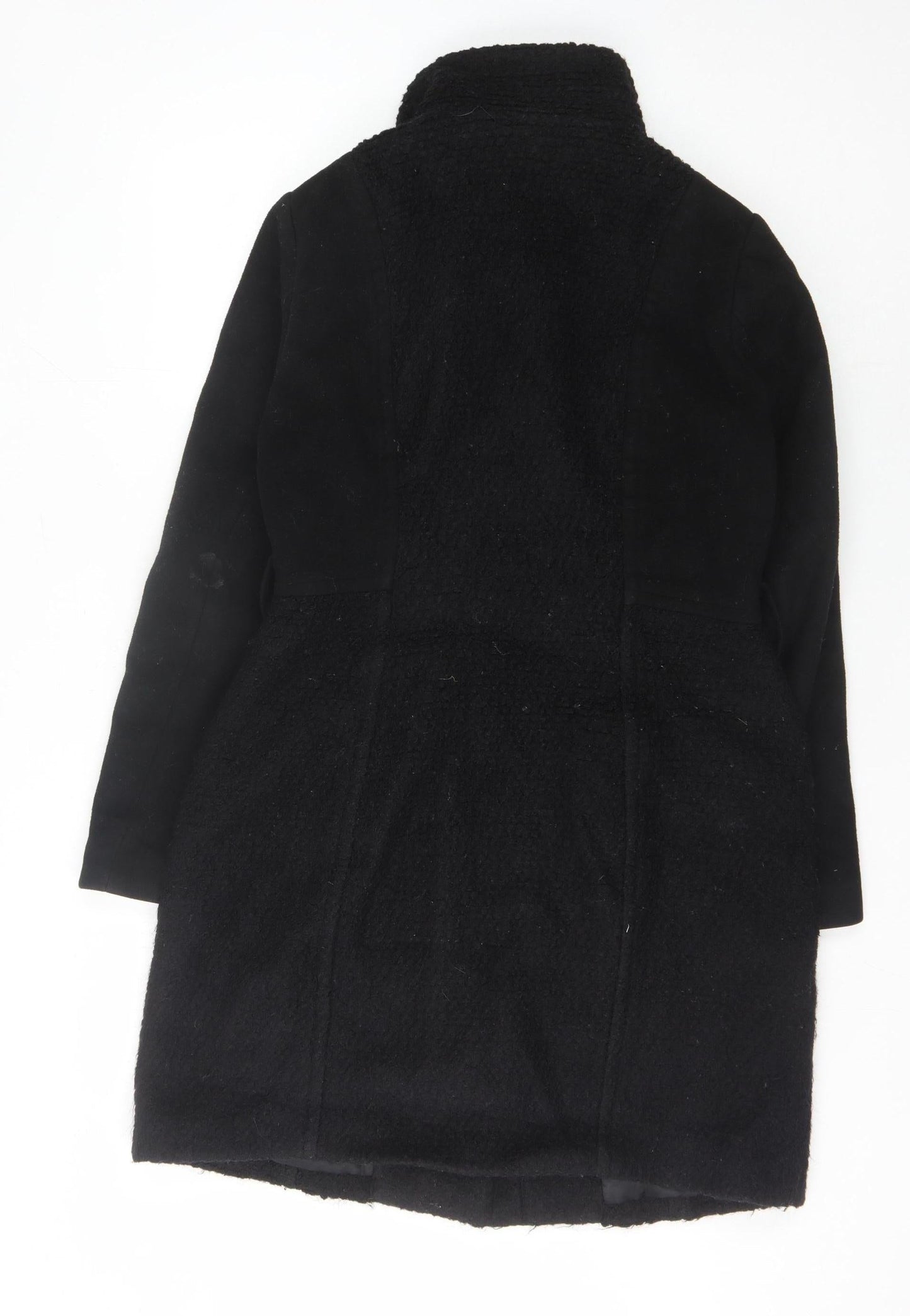 Womens UK Size 10 H&M Black Overcoat