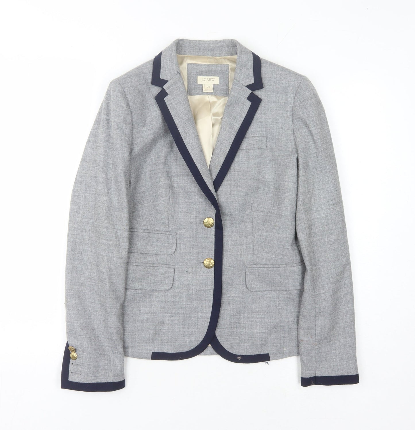 J. Crew Women's Grey Blazer Size 2 Workwear Classic