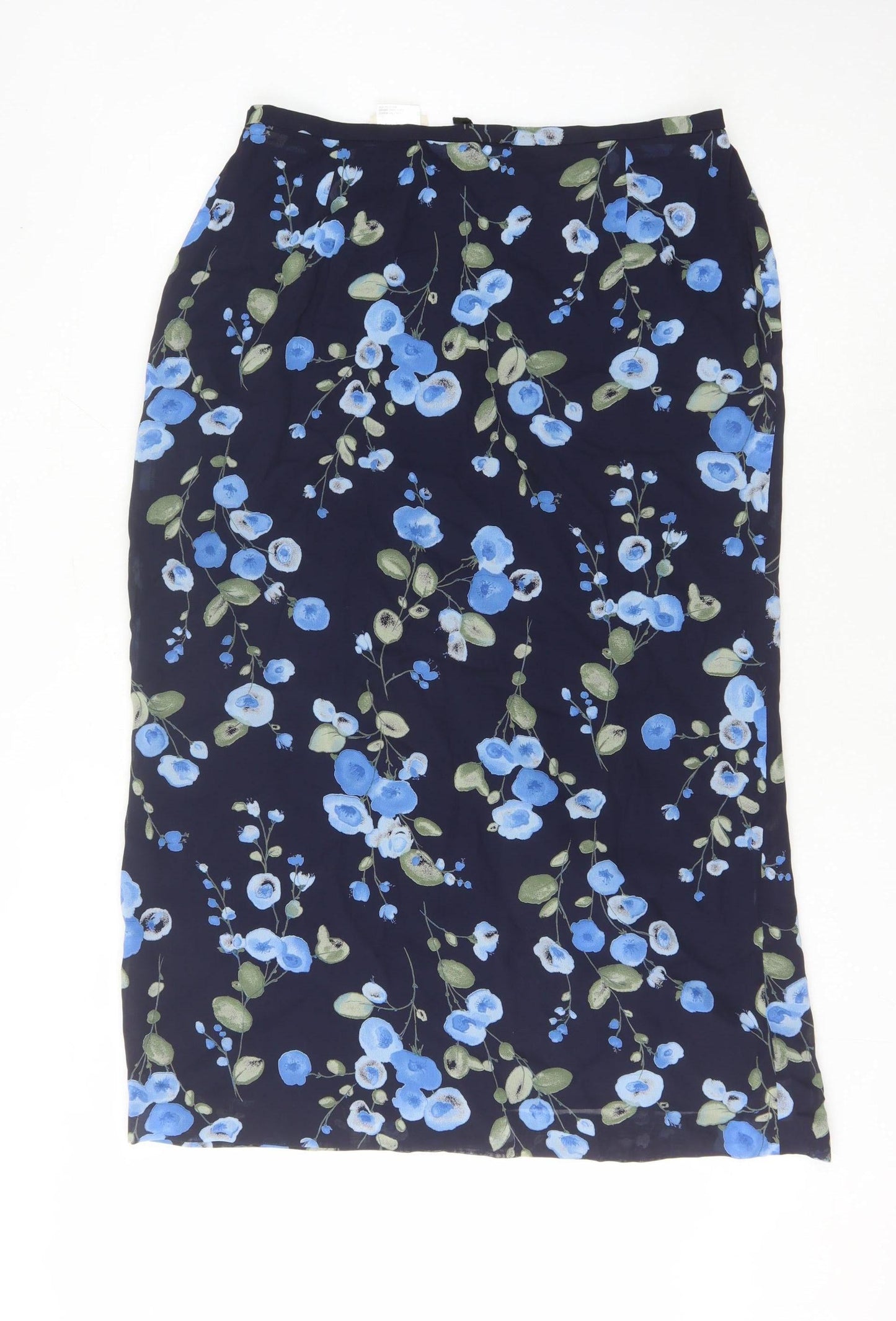 Jacques Vert Women's Blue Floral Midi Skirt Size 16