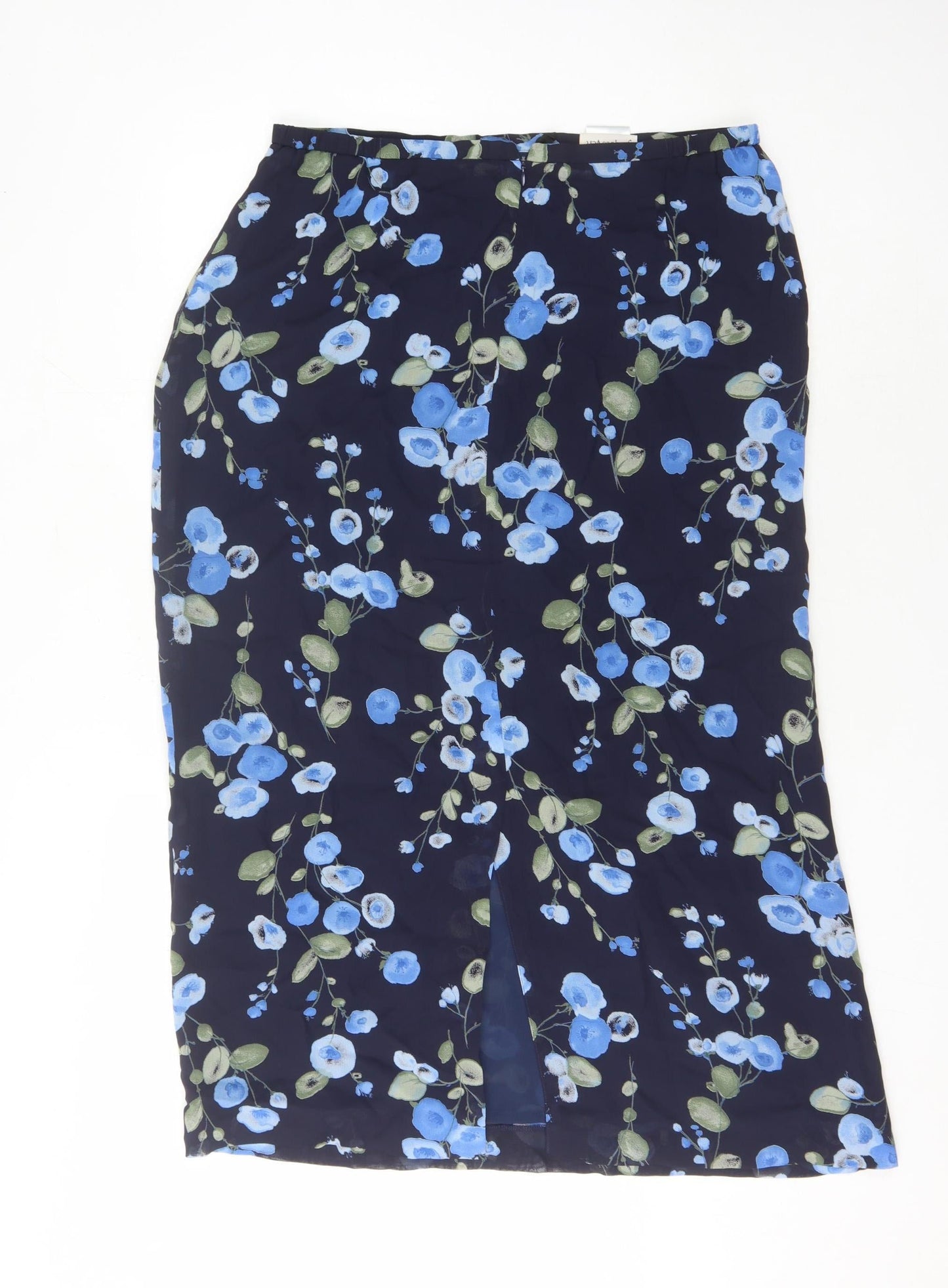 Jacques Vert Women's Blue Floral Midi Skirt Size 16