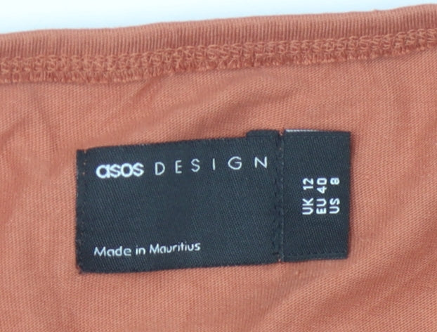 ASOS DESIGN Women's Brown Maxi Dress - Size 12