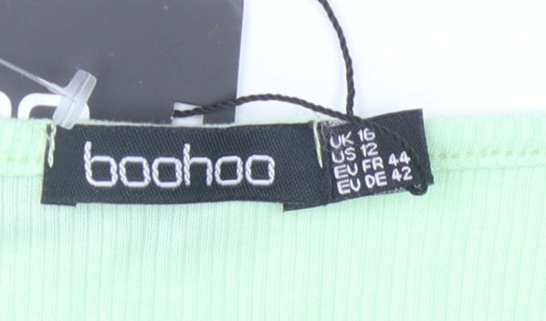 Boohoo Women's Green Tank Dress Size 16