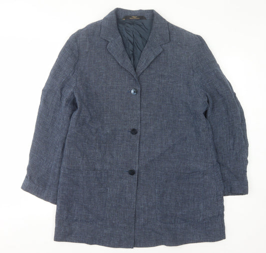 Marks and Spencer Women’s Blue Check Blazer Size 14