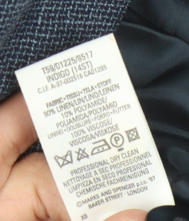 Marks and Spencer Women’s Blue Check Blazer Size 14