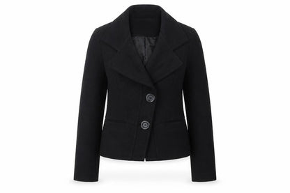 CMD Women's Black Cropped Blazer Size 12 Two-Button