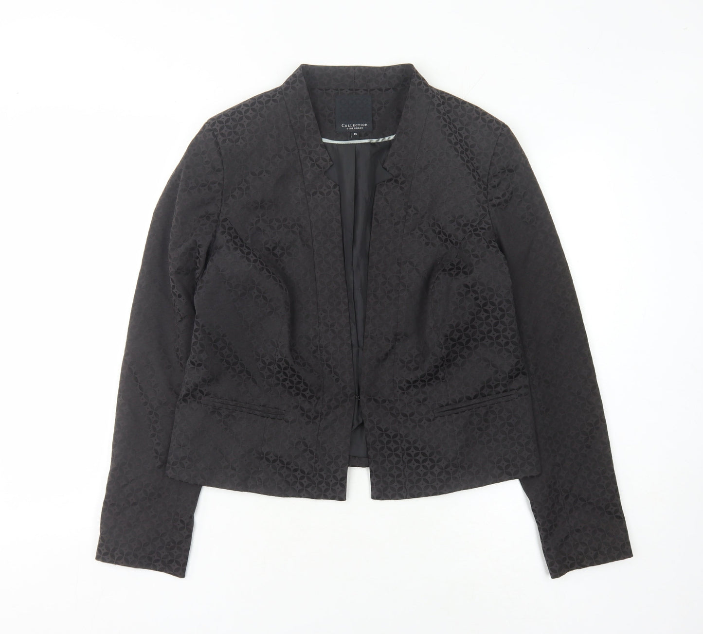Debenhams Women's Black Geometric Blazer Size 14