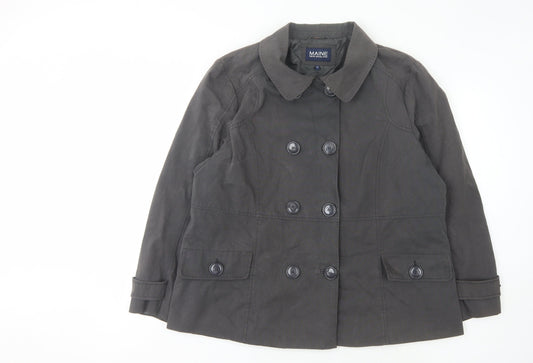 Maine New England Women's Black Pea Coat Jacket Size 20