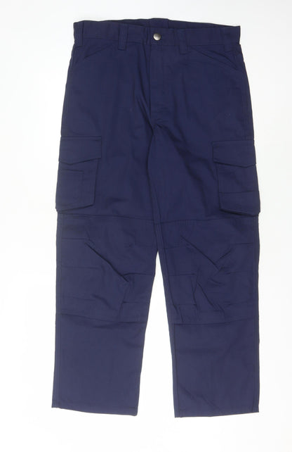 Trojan Men's Blue Cargo Trousers, 32 in Waist
