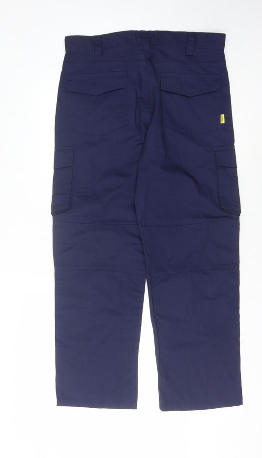 Trojan Men's Blue Cargo Trousers, 32 in Waist