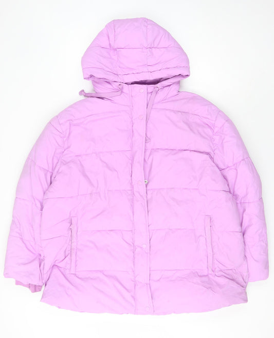 Gap Women's Pink XL Puffer Jacket with Hood