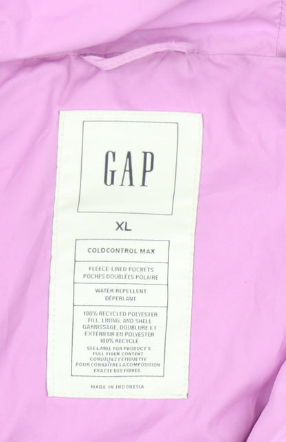 Gap Women's Pink XL Puffer Jacket with Hood