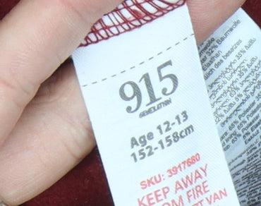 915 Generation Girls Red Pullover Hoodie Size 12-13 Fleece