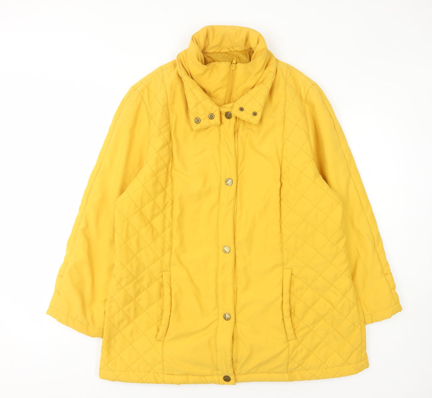 dash Women's Yellow Quilted Jacket Size 16 Regular