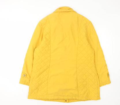 dash Women's Yellow Quilted Jacket Size 16 Regular