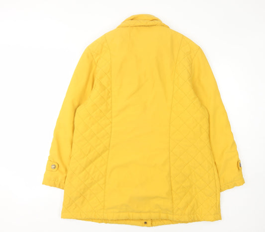 dash Women's Yellow Quilted Jacket Size 16 Regular