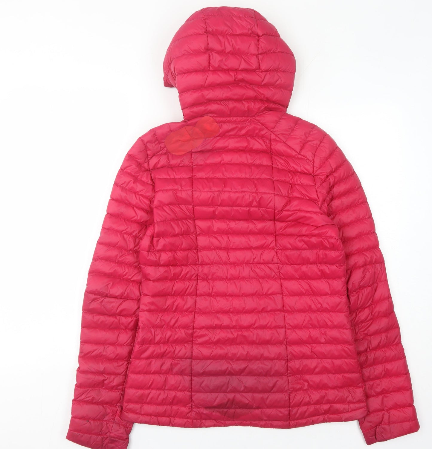 Decathlon Girls Red Puffer Jacket 2XS Lightweight Hooded Zip