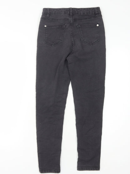 Lipsy Girls Black Skinny Jeans, 12 Years, Ripped Distressed