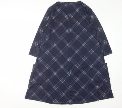 Roman Blue Check Jersey Dress Women Size 10