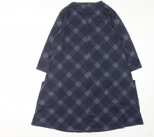 Roman Blue Check Jersey Dress Women Size 10