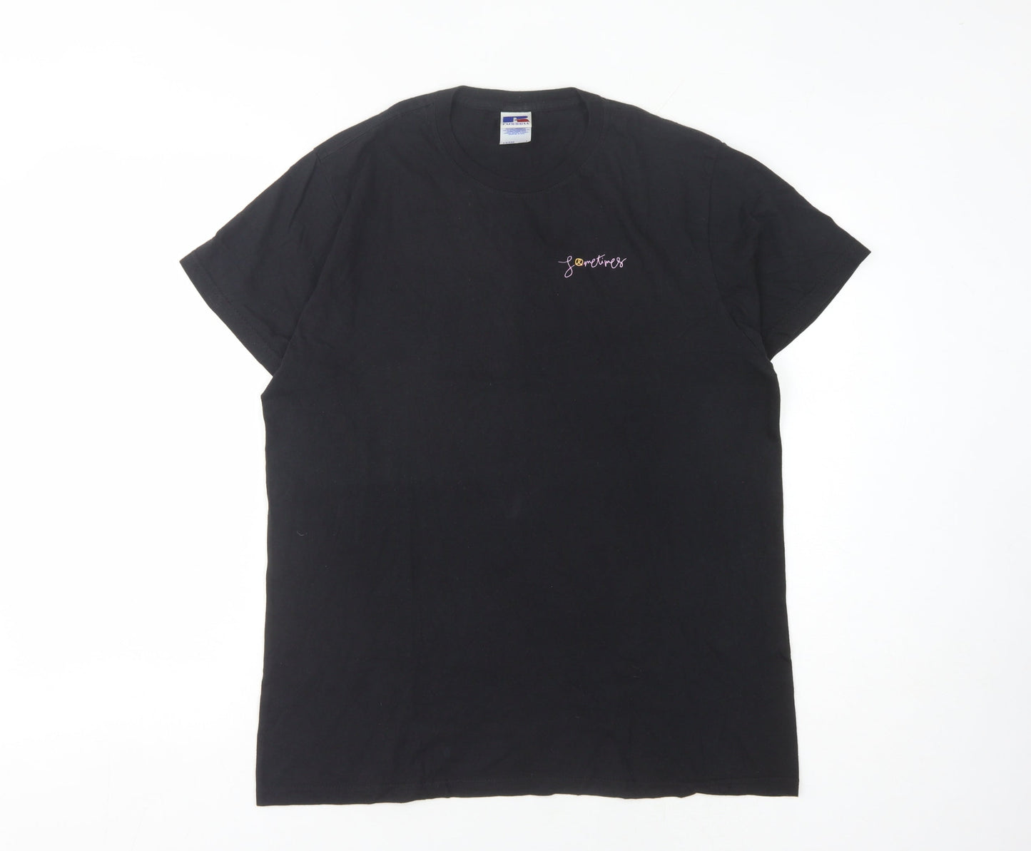 Unisex Adults UK Size L Russell Black  T-Shirt