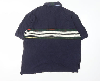 Tommy Hilfiger Men's Blue XL Striped Polo Shirt