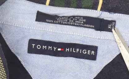 Tommy Hilfiger Men's Blue XL Striped Polo Shirt