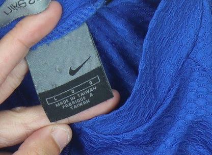 Nike Men's Blue Cycling Jersey T-Shirt, Size L, Lightweight