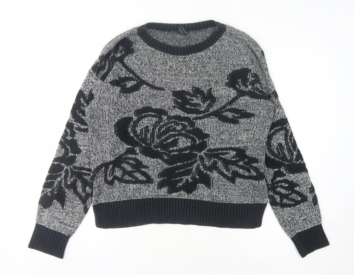 GAP Women's Black Floral Pullover Jumper, M