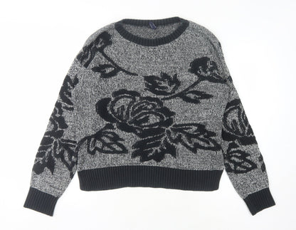 GAP Women's Black Floral Pullover Jumper, M