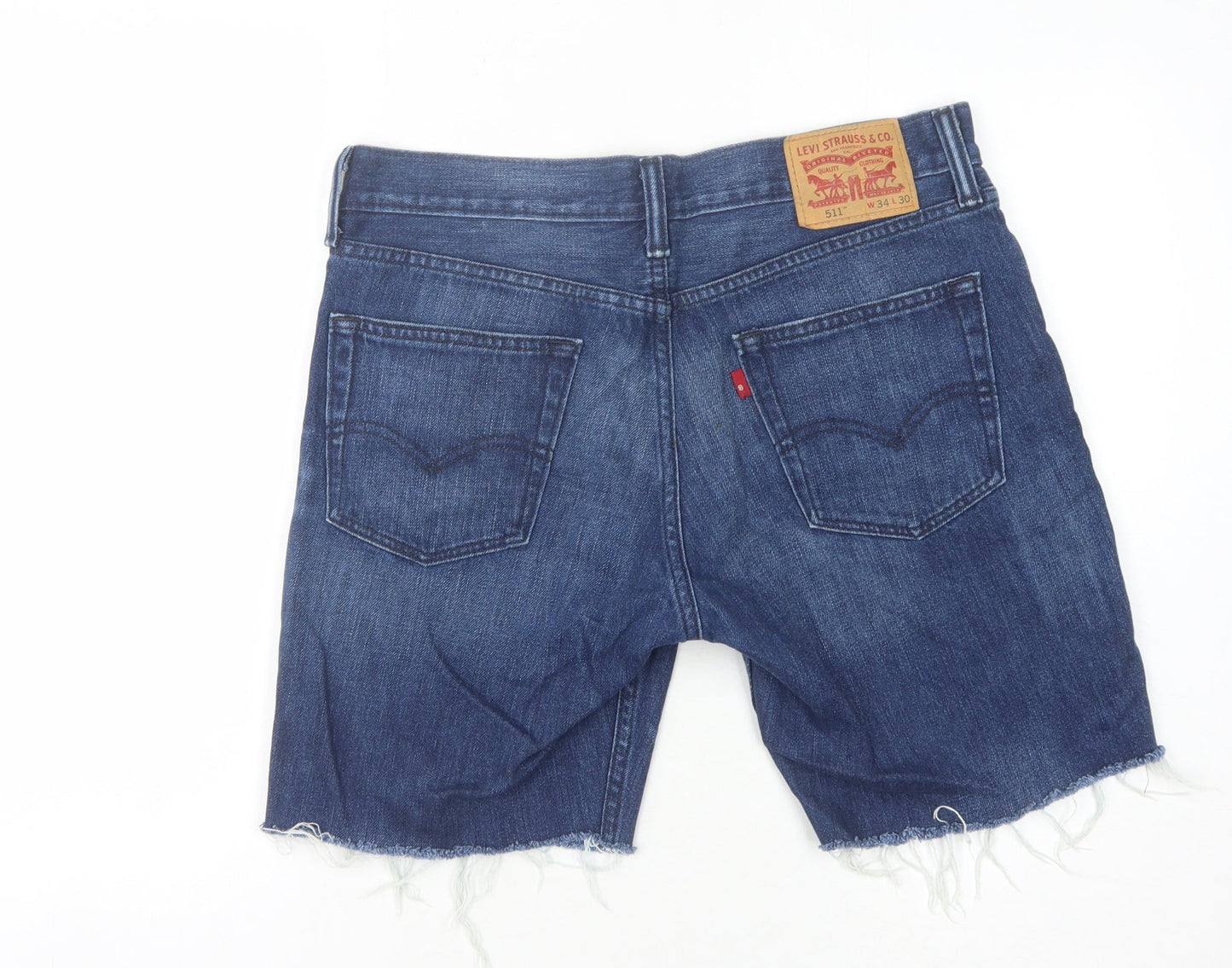Levi Strauss Men's Blue Denim Shorts Size 34 - Casual Style
