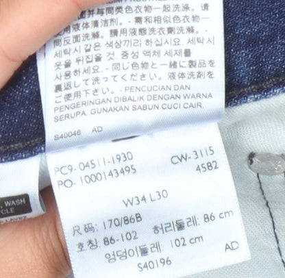 Levi Strauss Men's Blue Denim Shorts Size 34 - Casual Style