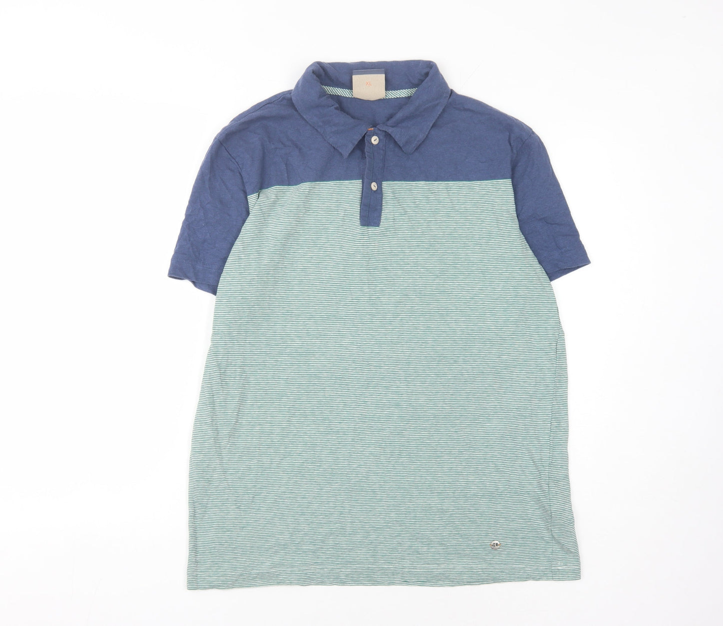 Hugo Boss Men's Blue Striped Polo Shirt XL