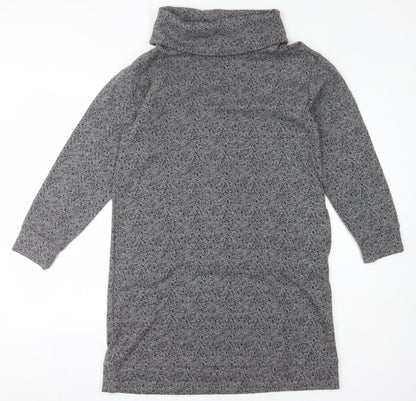 White Stuff Women's Grey Cowl Neck Shift Dress Size 12