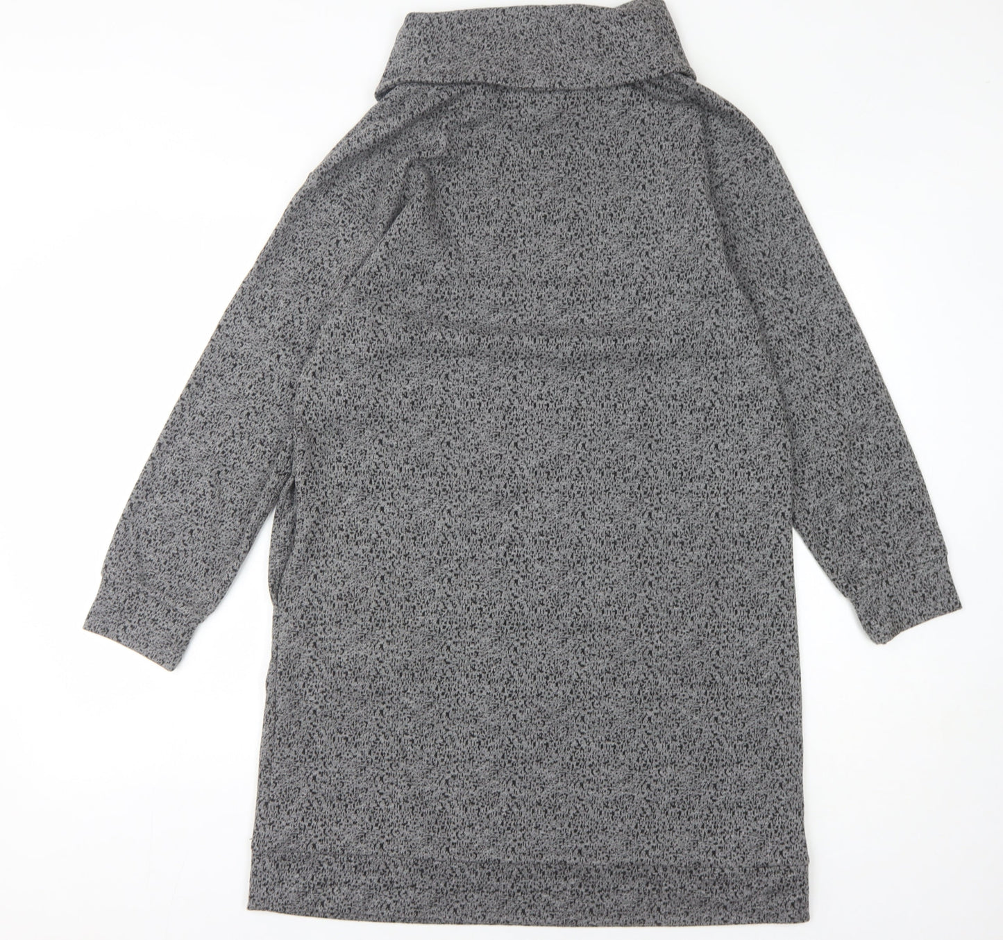 White Stuff Women's Grey Cowl Neck Shift Dress Size 12