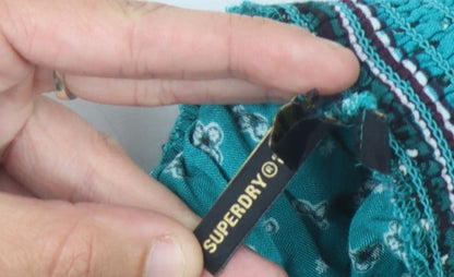 Womens UK Size 10 Superdry Green Bohemian Blouse