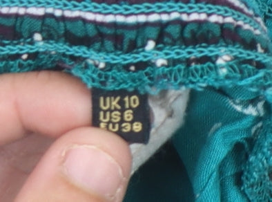 Womens UK Size 10 Superdry Green Bohemian Blouse