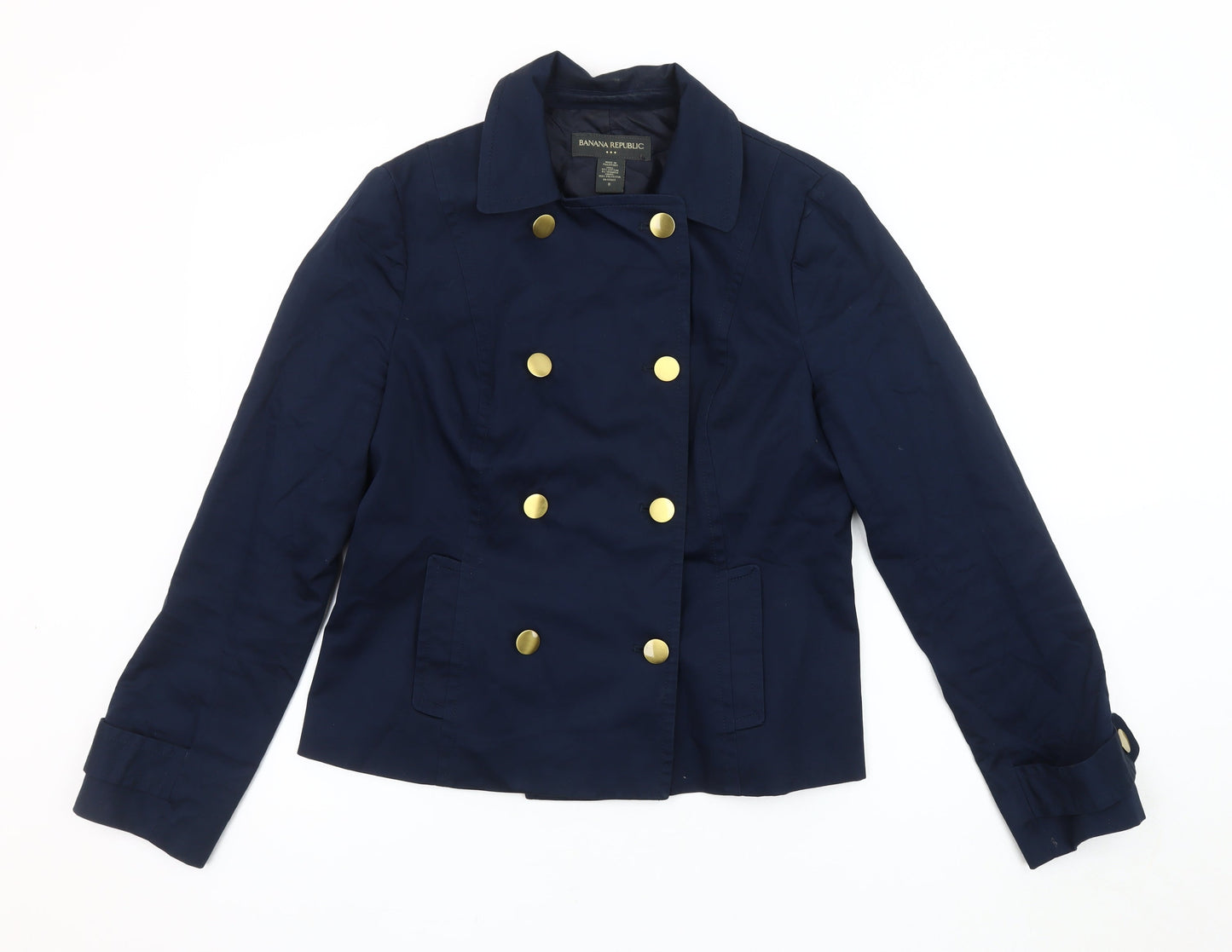 Banana Republic Women's Blue Pea Coat Size 8
