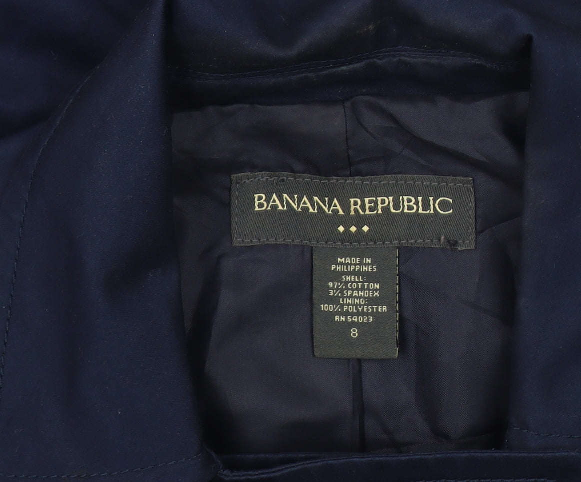 Banana Republic Women's Blue Pea Coat Size 8