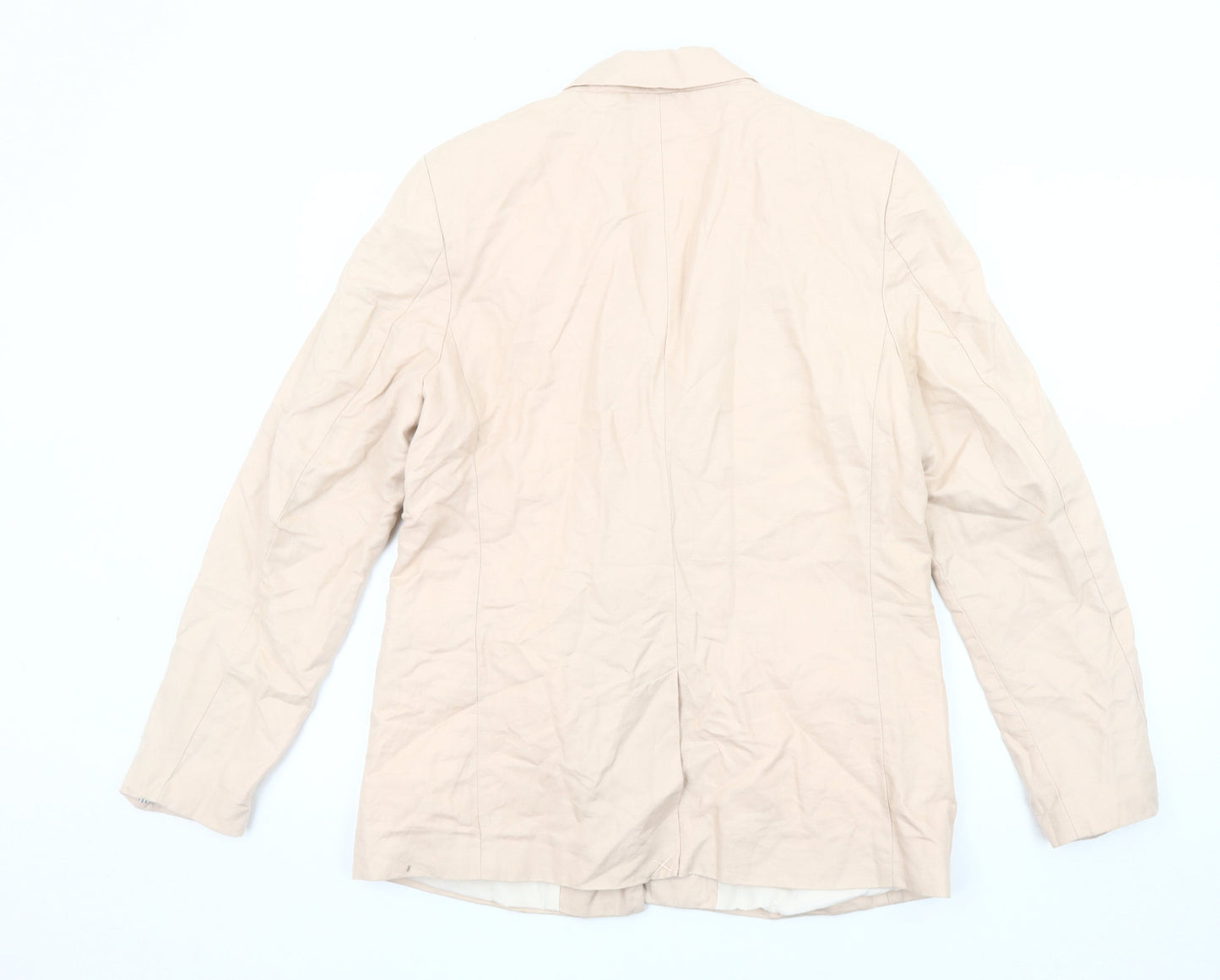 Reserved Women's Beige Double-Breasted Suit Jacket Size 12