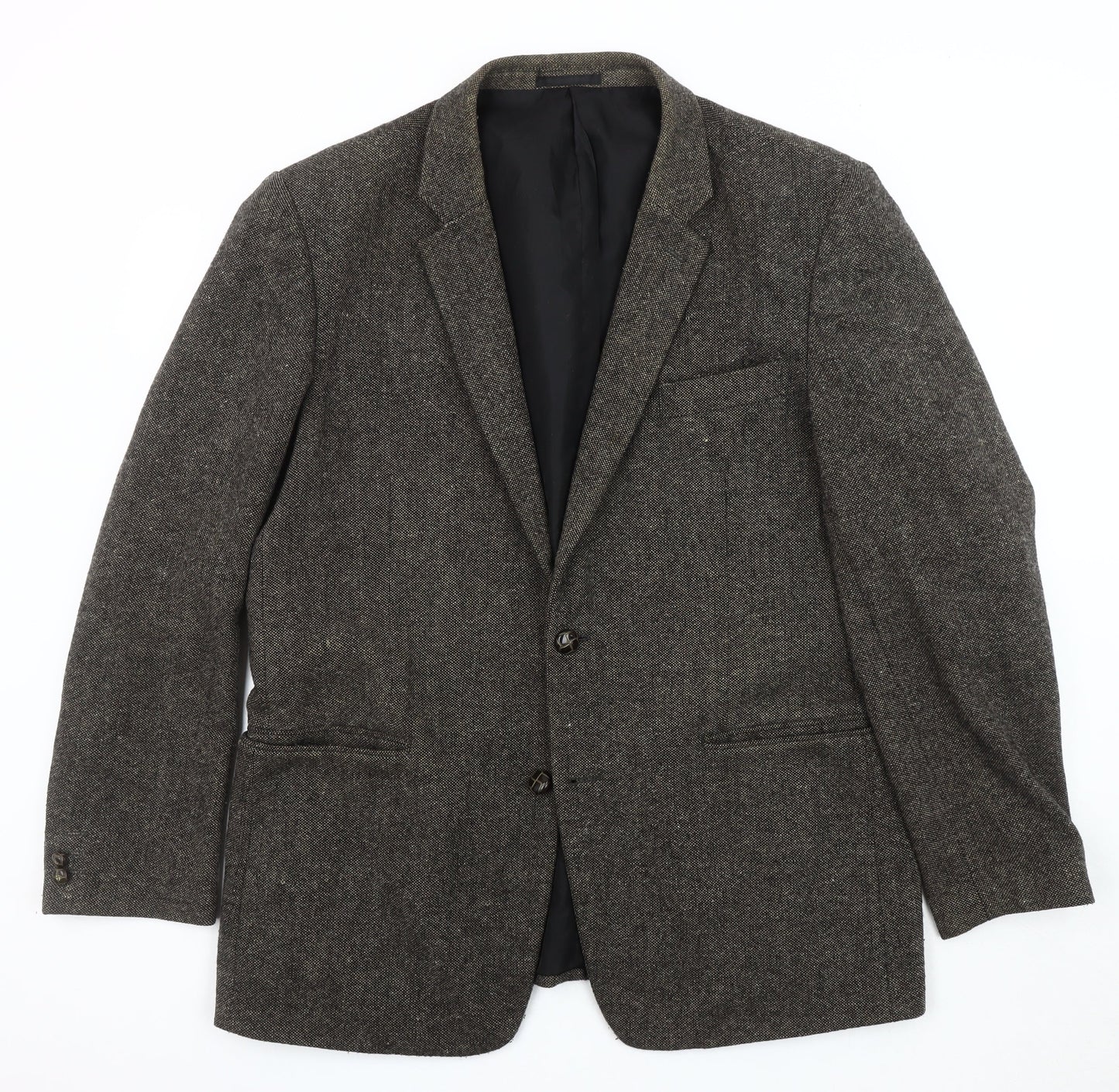 Hampton Men's XL Grey Herringbone Wool Blazer Jacket