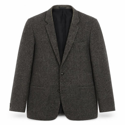 Hampton Men's XL Grey Herringbone Wool Blazer Jacket