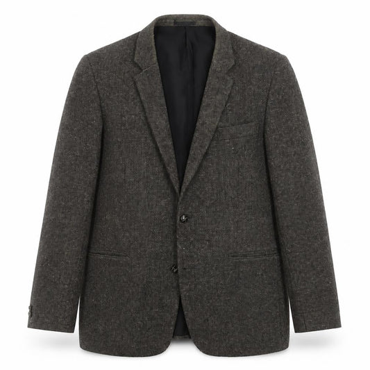 Hampton Men's XL Grey Herringbone Wool Blazer Jacket