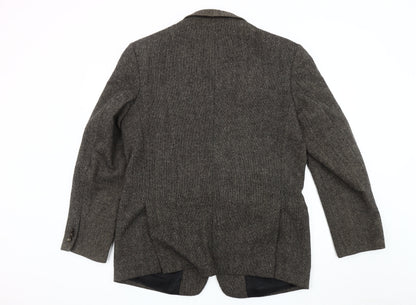 Hampton Men's XL Grey Herringbone Wool Blazer Jacket