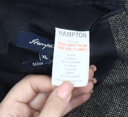 Hampton Men's XL Grey Herringbone Wool Blazer Jacket