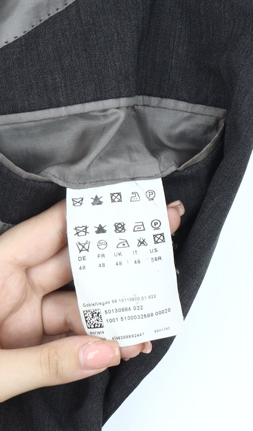 Mens UK Size 38 HUGO BOSS Regular Grey Suit Jacket