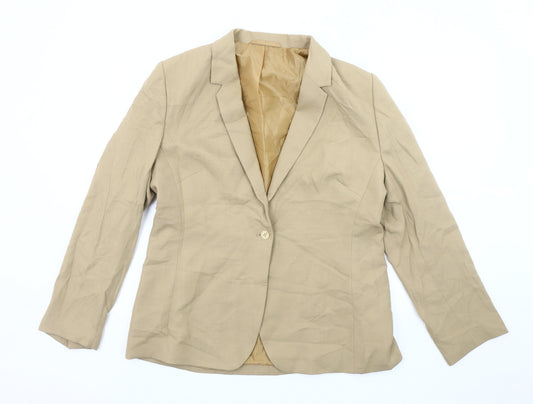 Next Women's Beige Blazer UK 16 Long Sleeve