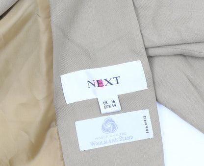 Next Women's Beige Blazer UK 16 Long Sleeve