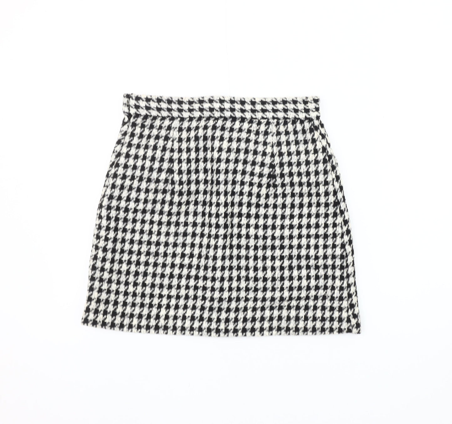 H&M Women's Check Mini Skirt, Size 10, Black & White